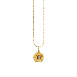 Gold & Diamond Bezel Rose Charm