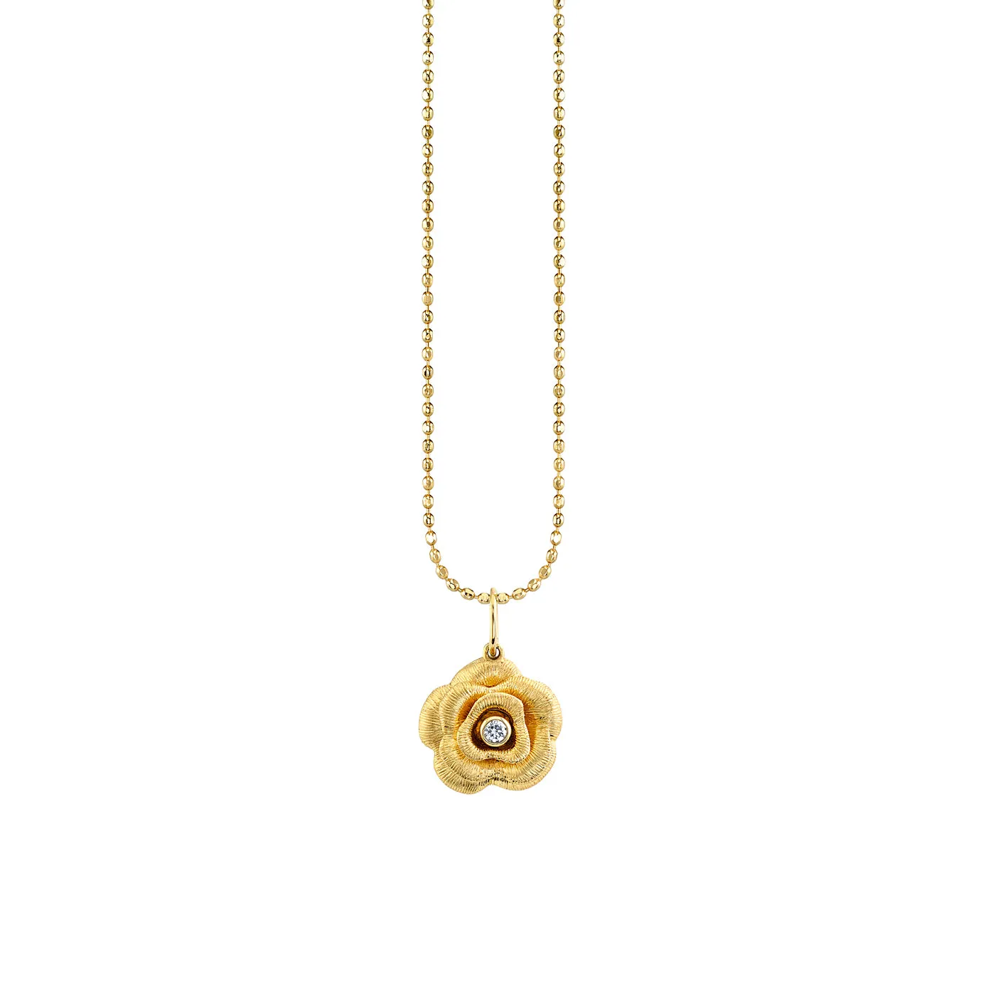 Gold & Diamond Bezel Rose Charm