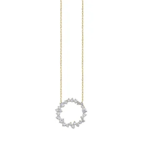 Gold & Diamond Cocktail Circle Necklace