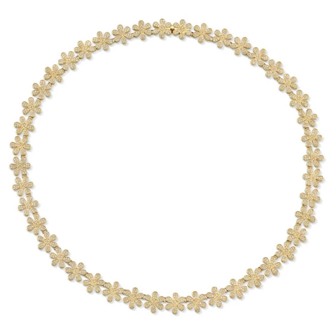 Gold & Diamond Daisy Eternity Necklace