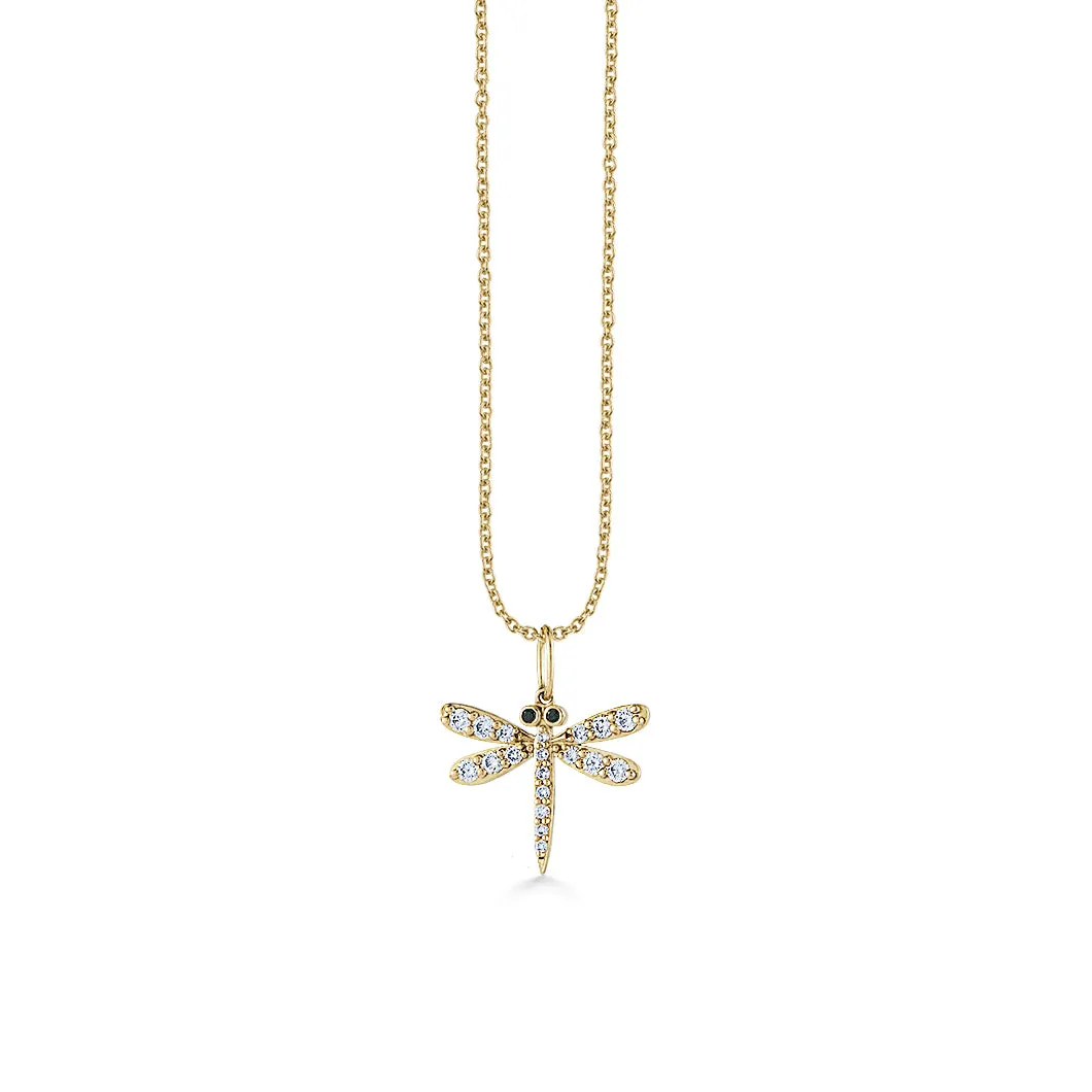 Gold & Diamond Dragonfly Charm