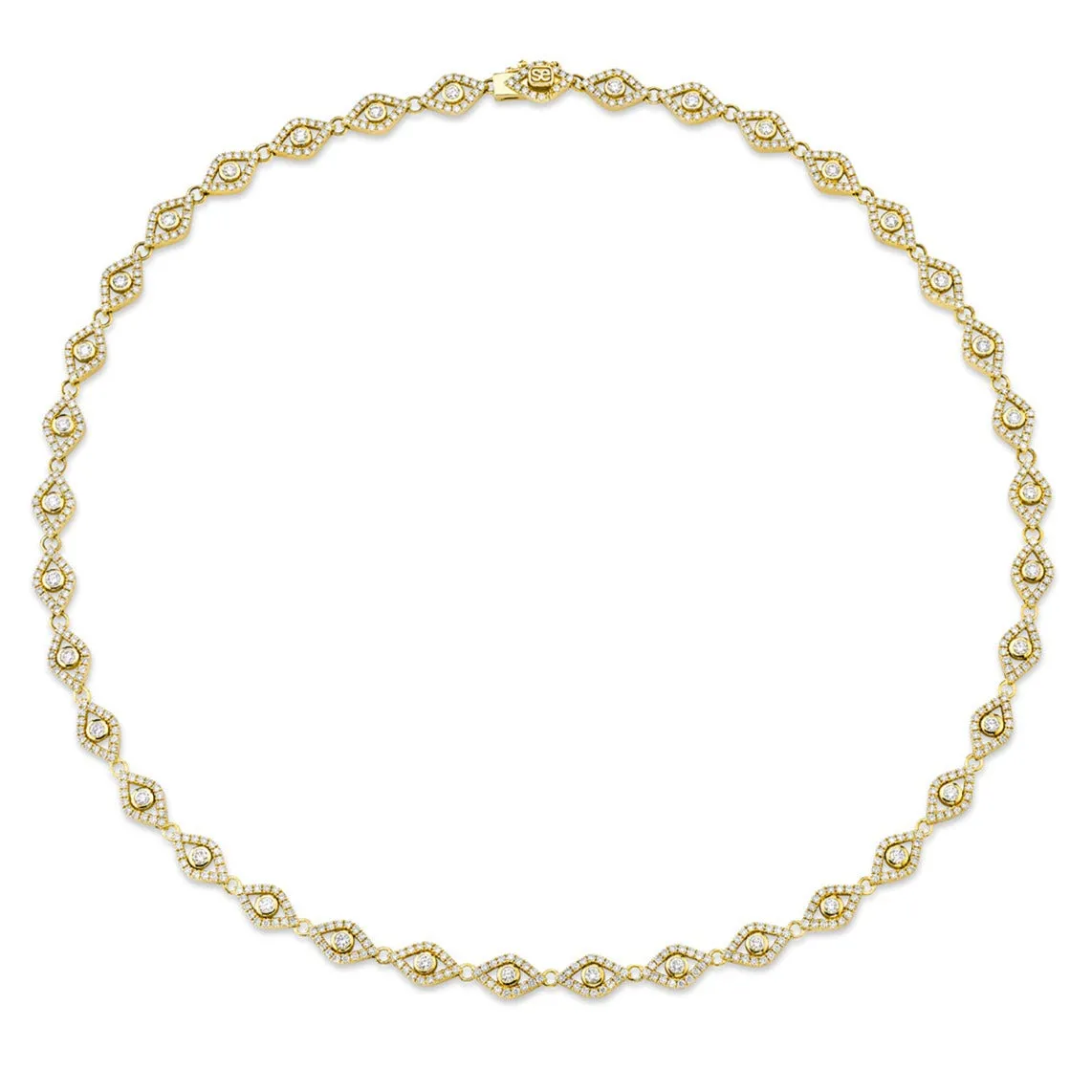 Gold & Diamond Eye Eternity Necklace