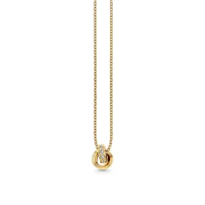 Gold & Diamond Fluted Linked Ring Charm