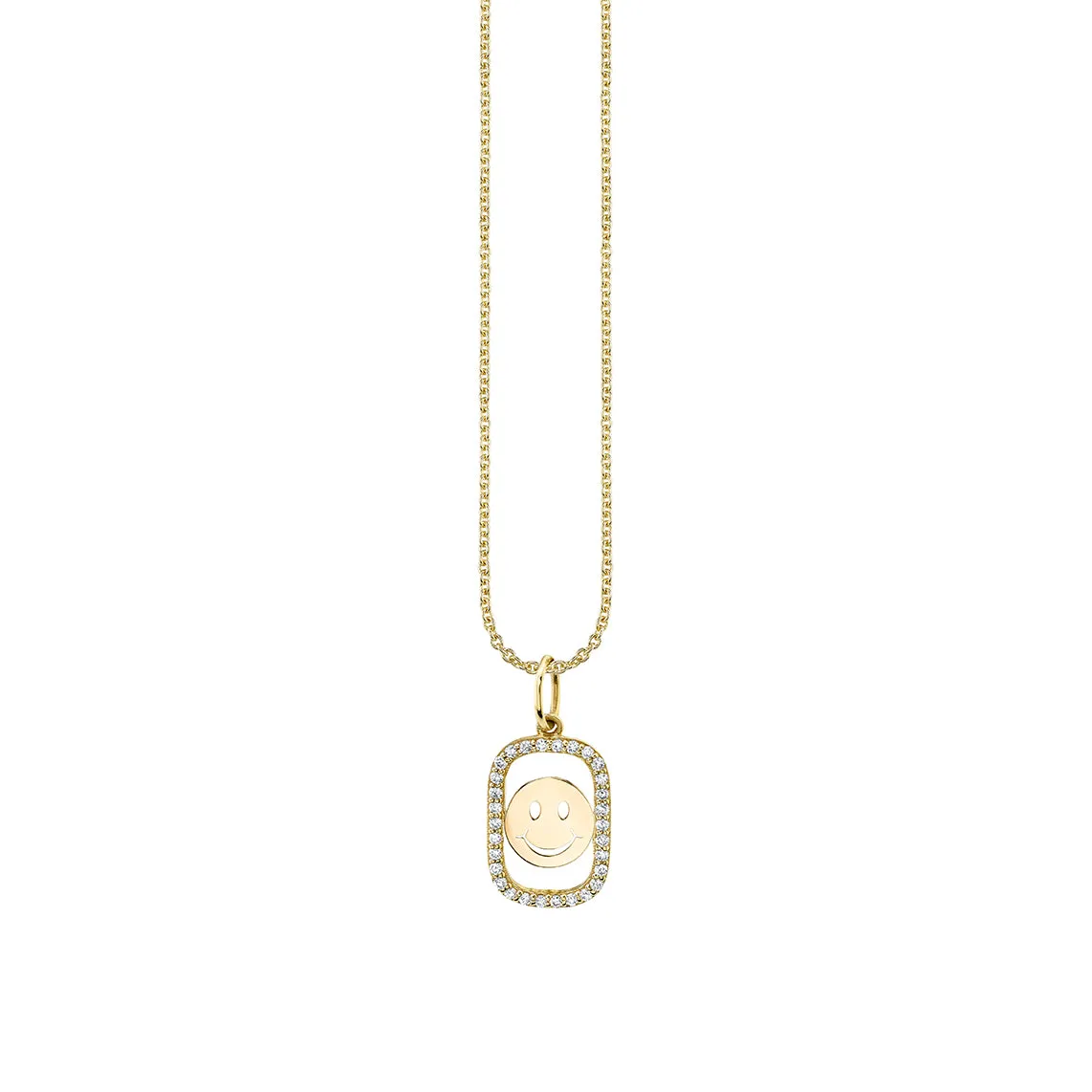 Gold & Diamond Happy Face Open Icon Charm