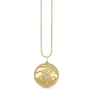 Gold & Diamond Horse Coin Charm