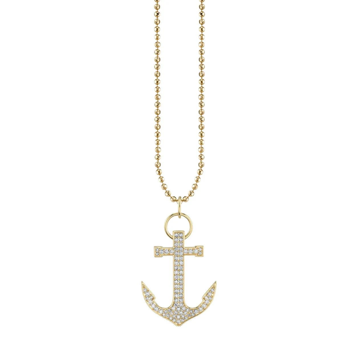 Gold & Diamond Large Anchor Charm