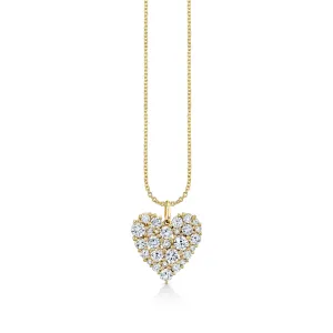 Gold & Diamond Large Cocktail Heart Charm