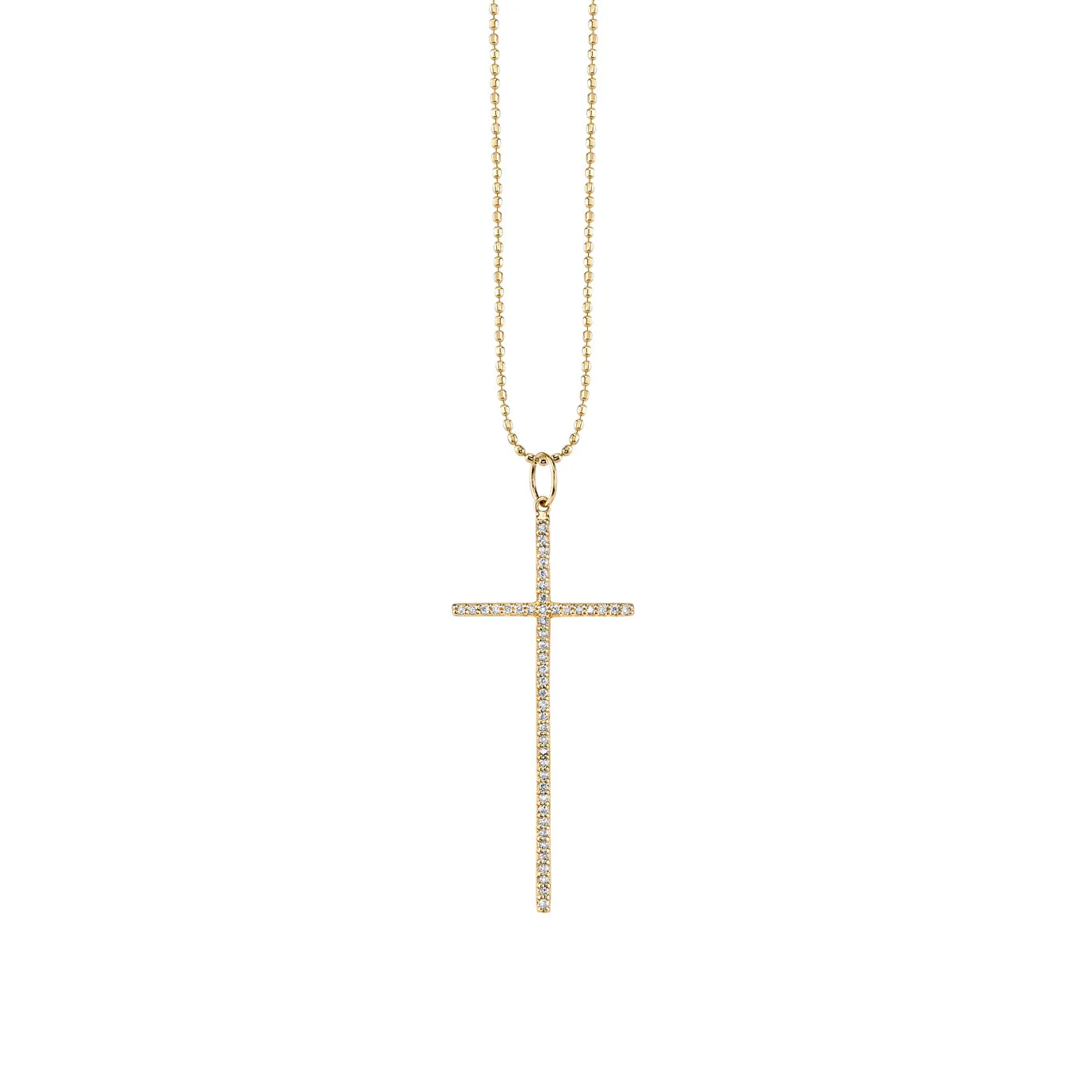 Gold & Diamond Large Cross Charm