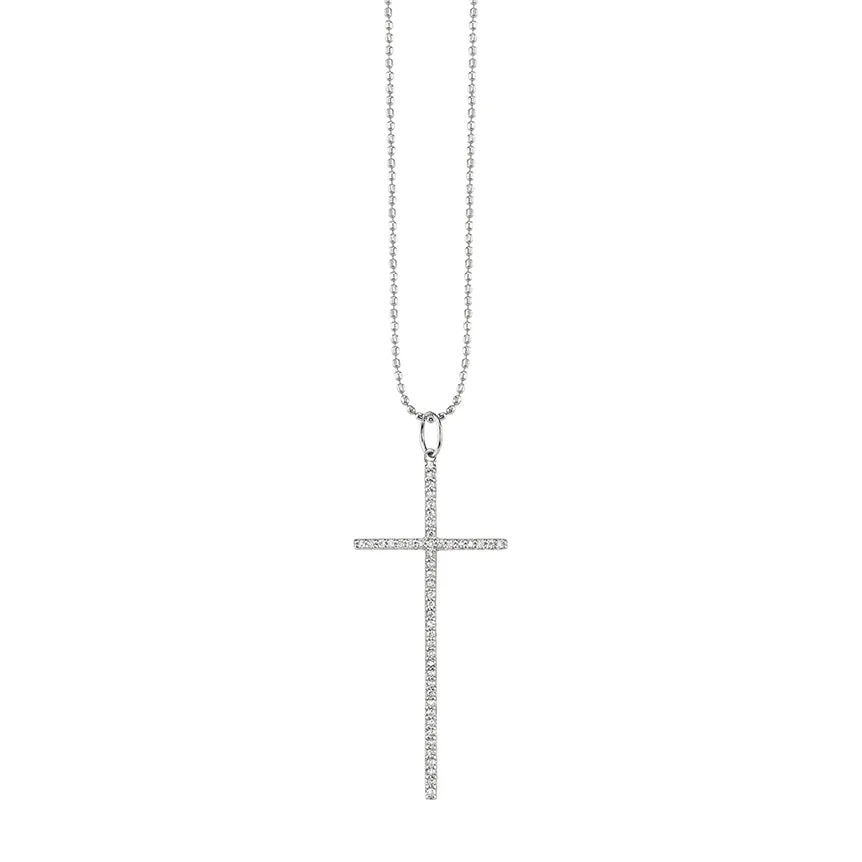 Gold & Diamond Large Cross Charm