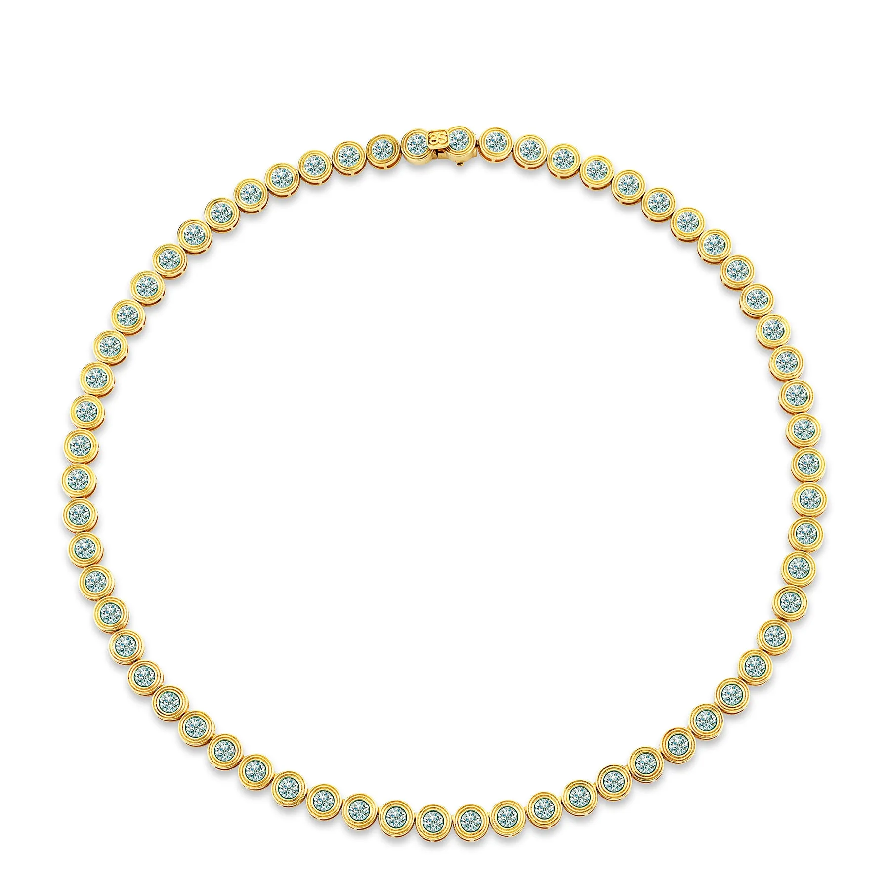 Gold & Diamond Large Fluted Eternity Necklace