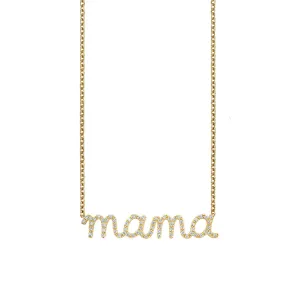 Gold & Diamond Large Mama Necklace