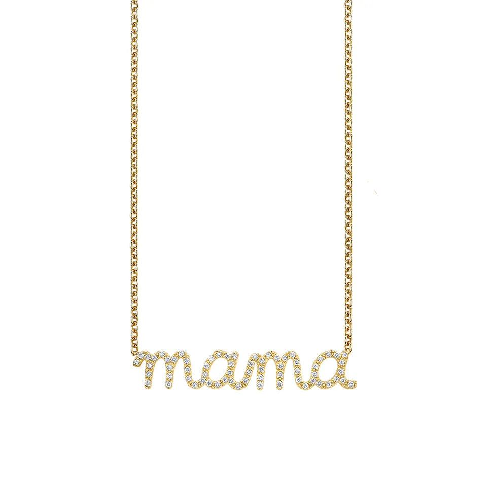 Gold & Diamond Large Mama Necklace