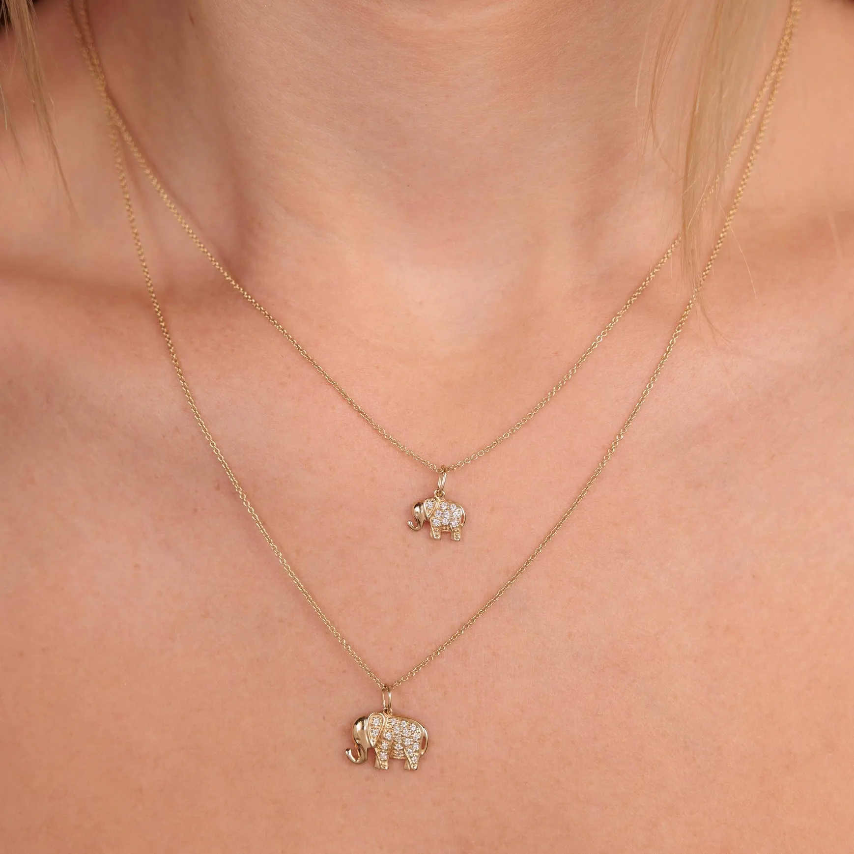 Gold & Diamond Mini Elephant Charm