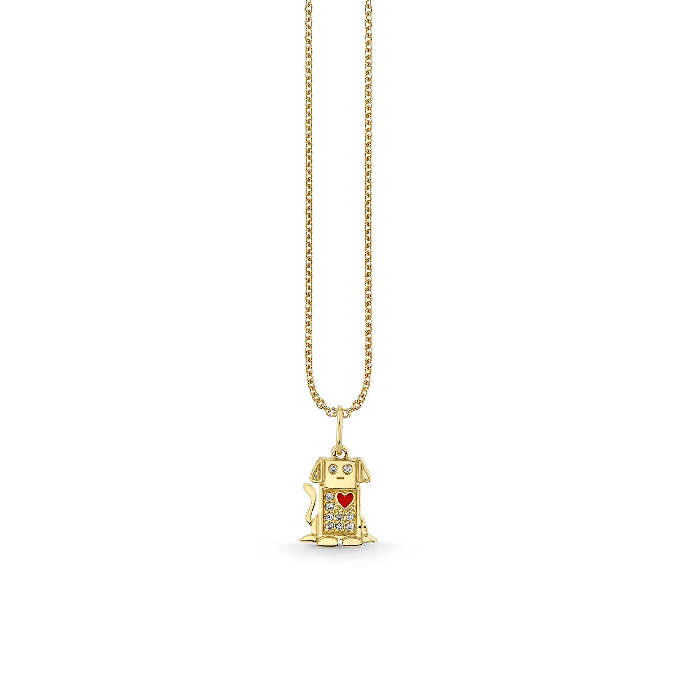 Gold & Diamond Robot Dog Charm
