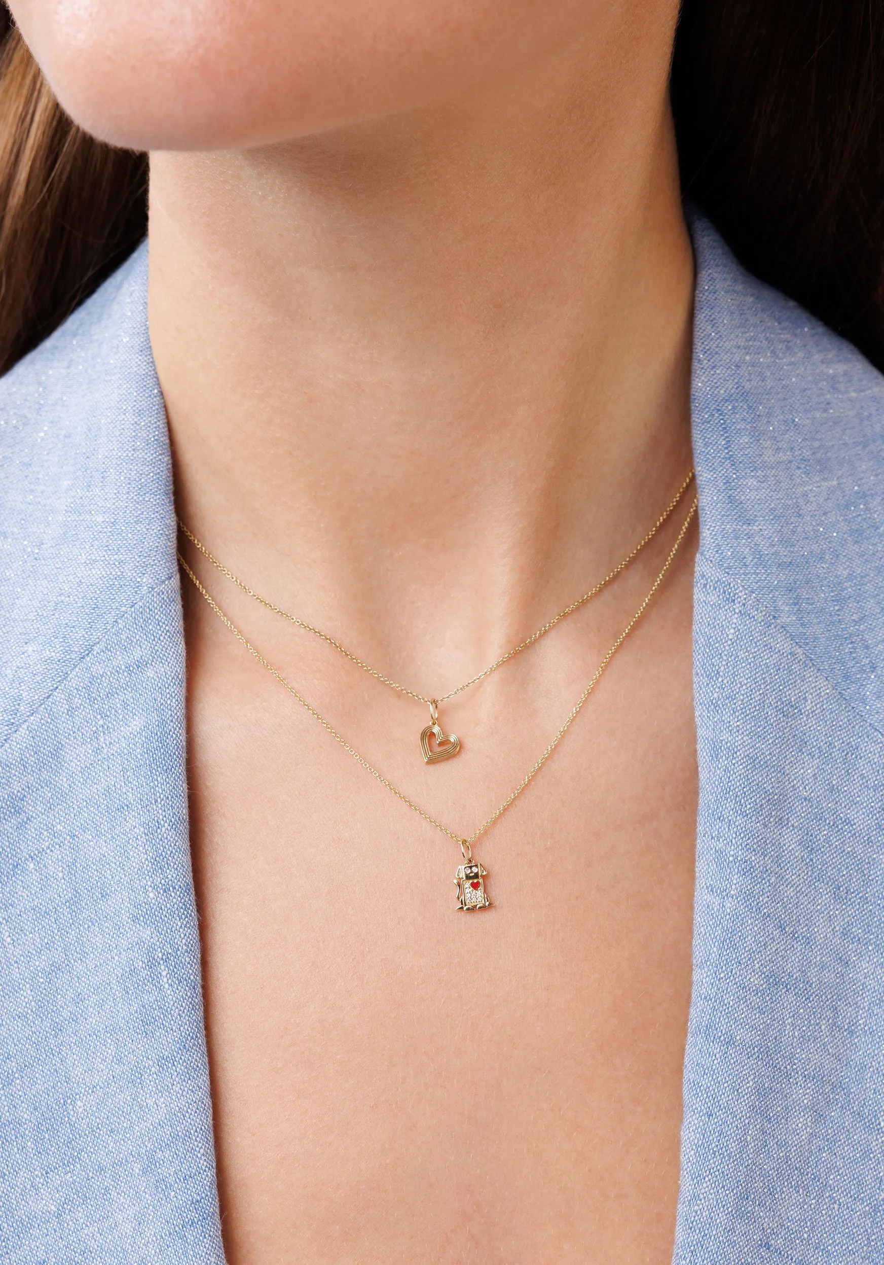Gold & Diamond Robot Dog Charm