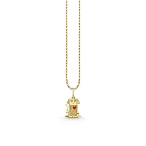 Gold & Diamond Robot Dog Charm