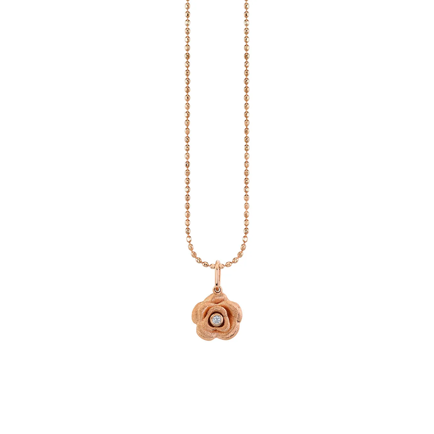Gold & Diamond Small Rose Charm
