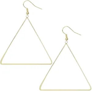 Gold Big Open Triangle Earrings