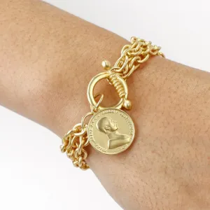 Gold Color Charm Chain Bracelets For Women Men Alloy Bracelet
