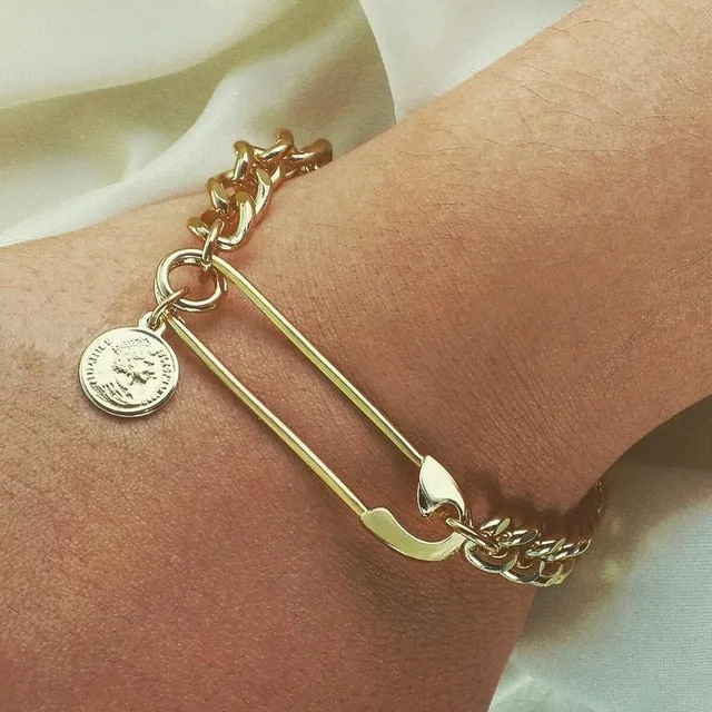 Gold Color Charm Chain Bracelets For Women Men Alloy Bracelet