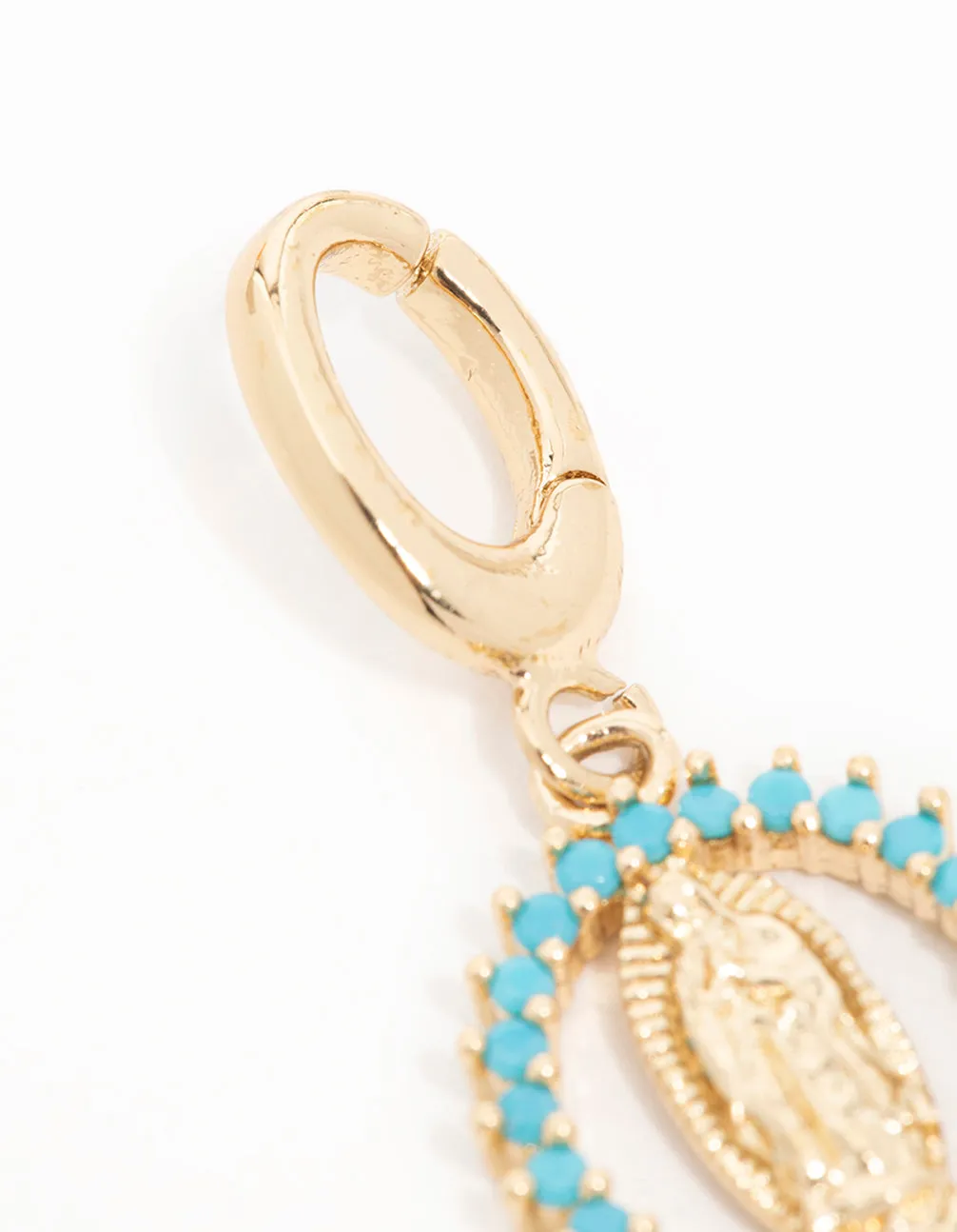 Gold Plated  Cubic Zirconia Mary Charm