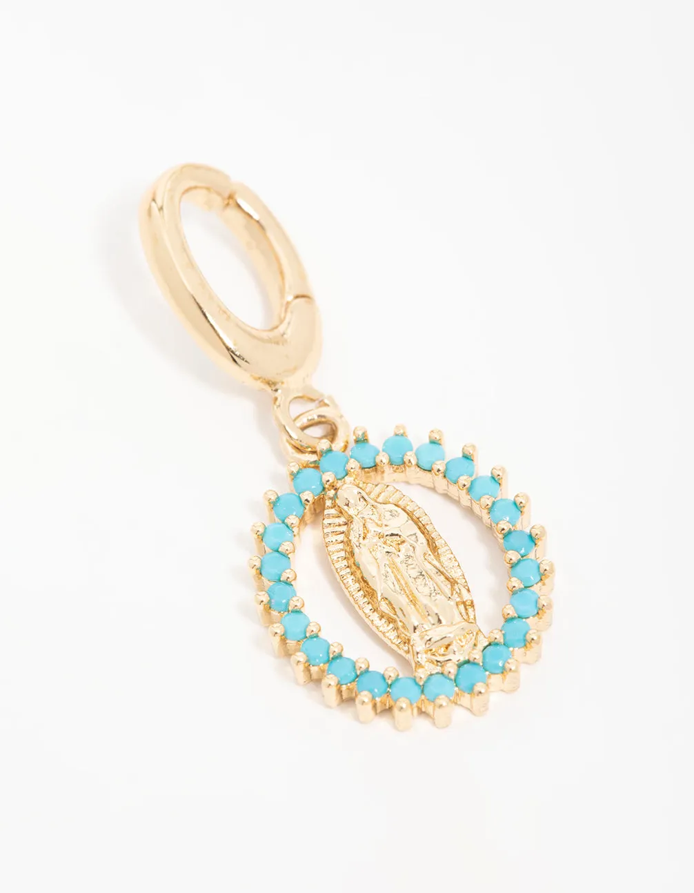 Gold Plated  Cubic Zirconia Mary Charm