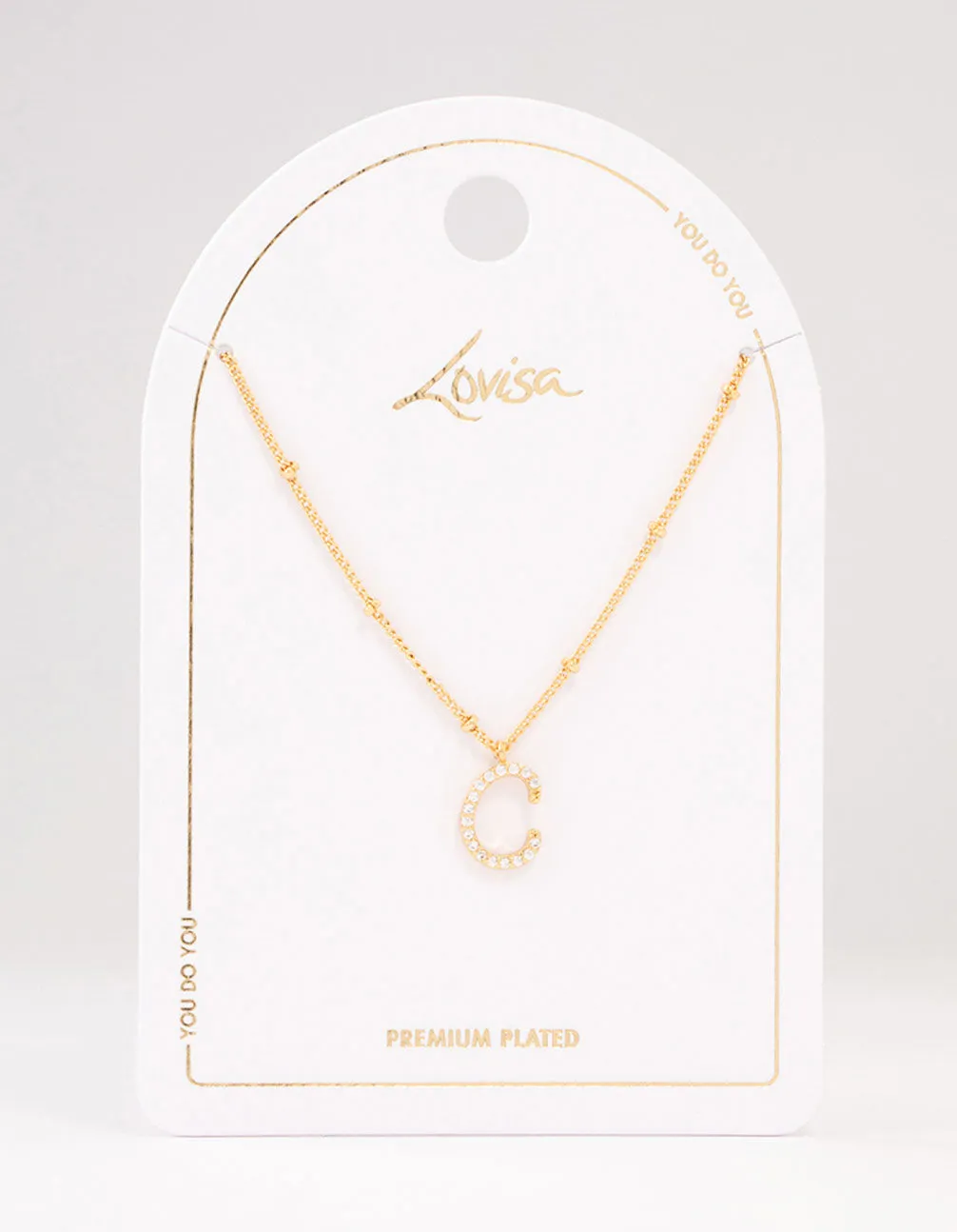 Gold Plated Cursive C Initial Necklace