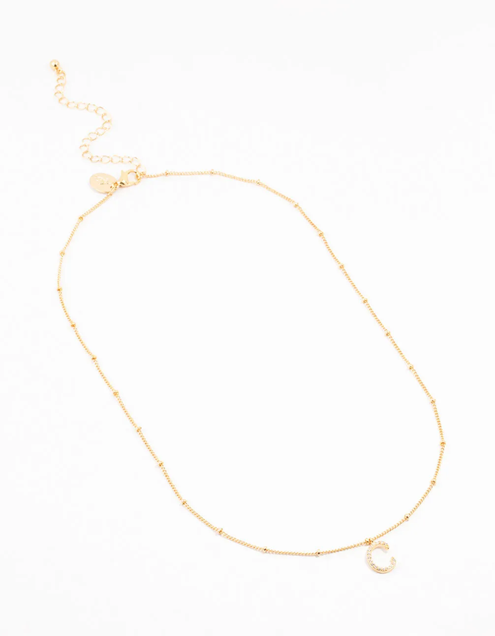 Gold Plated Cursive C Initial Necklace
