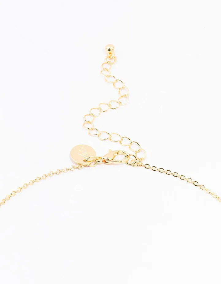Gold Plated Pave Letter K Necklace