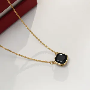 Gold-Plated Silver Necklace - Elegant Black Onyx Chain