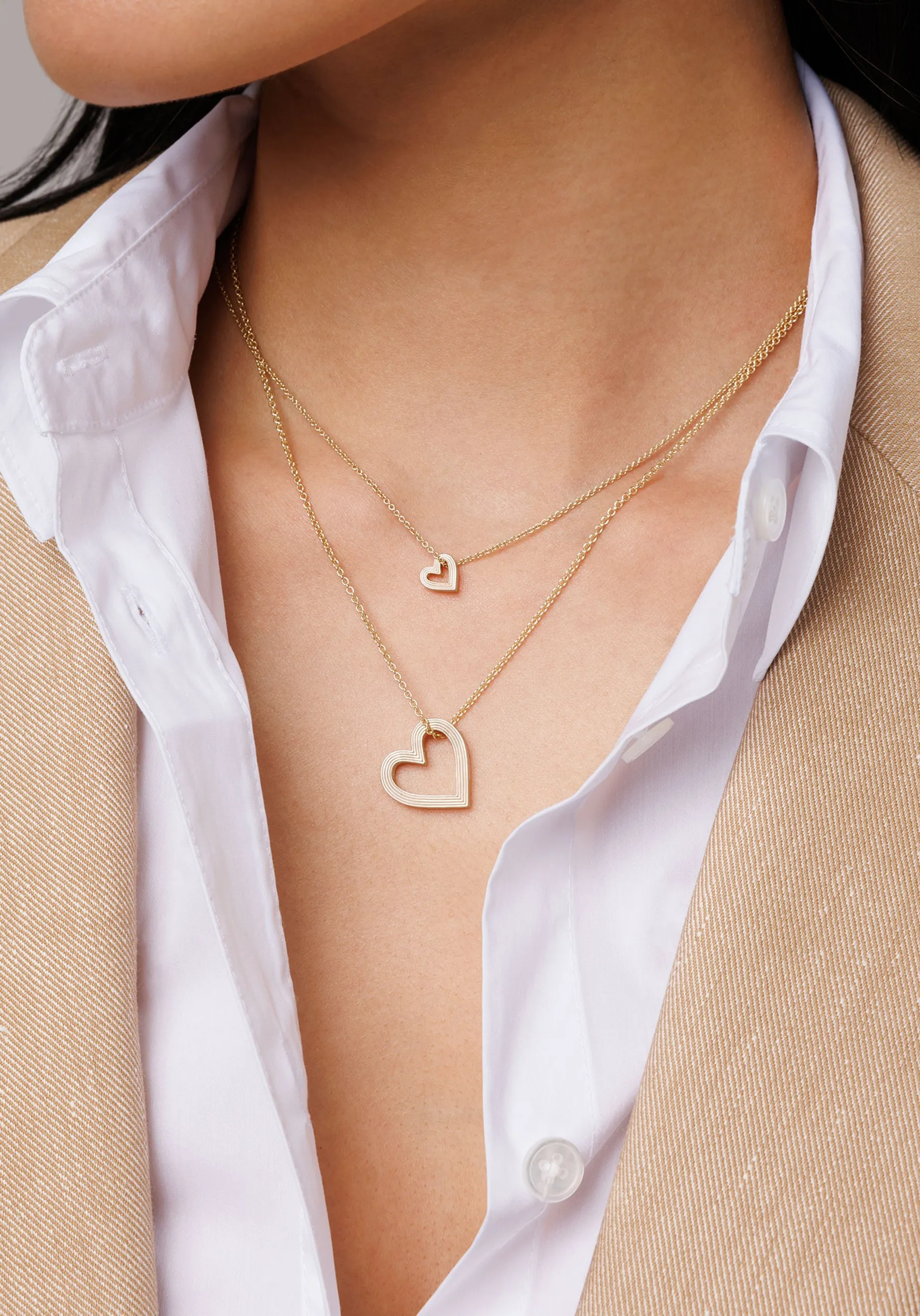 Gold Small Fluted Heart Charm