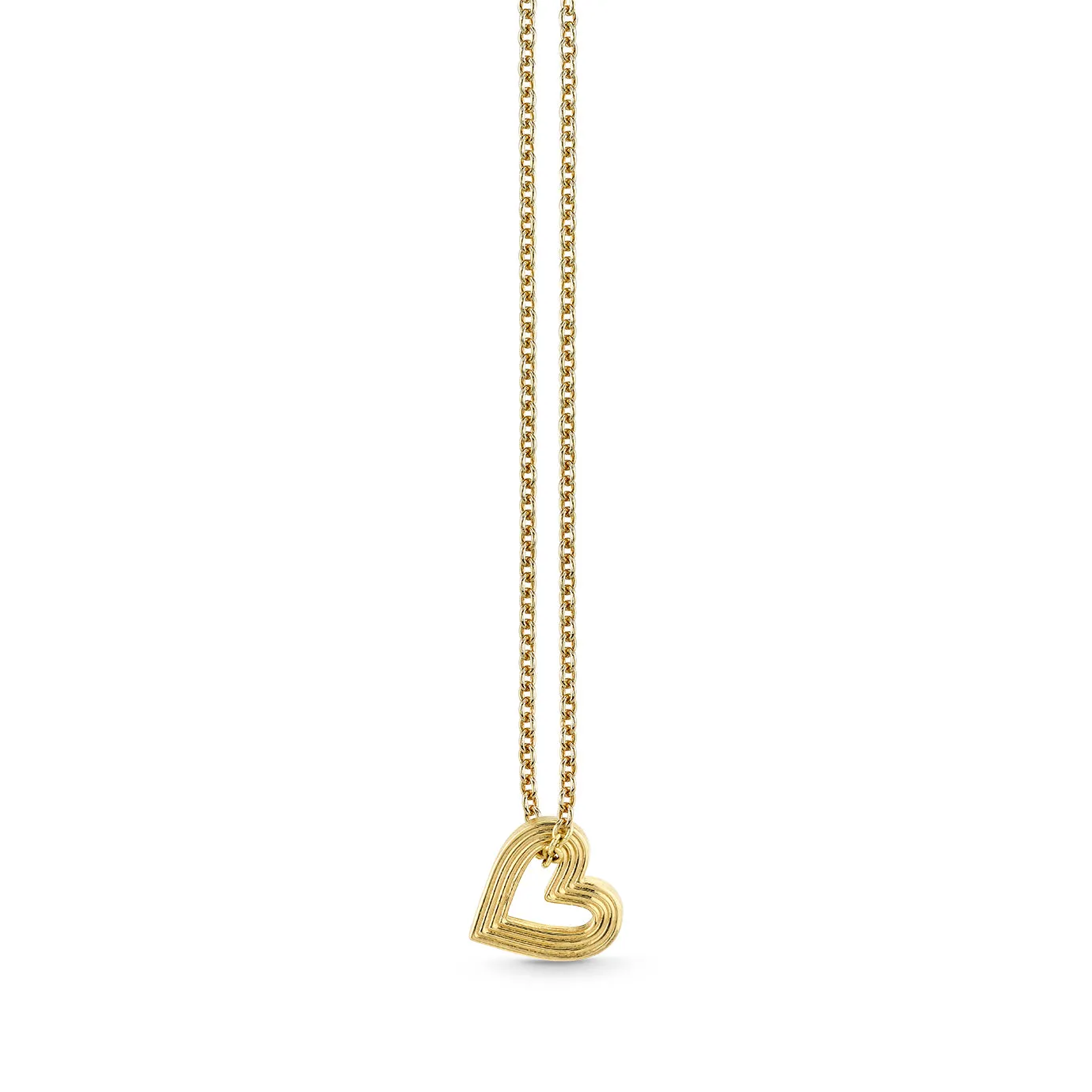 Gold Small Fluted Heart Charm