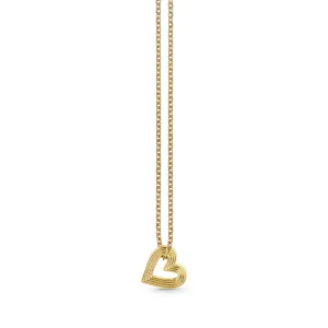 Gold Small Fluted Heart Charm
