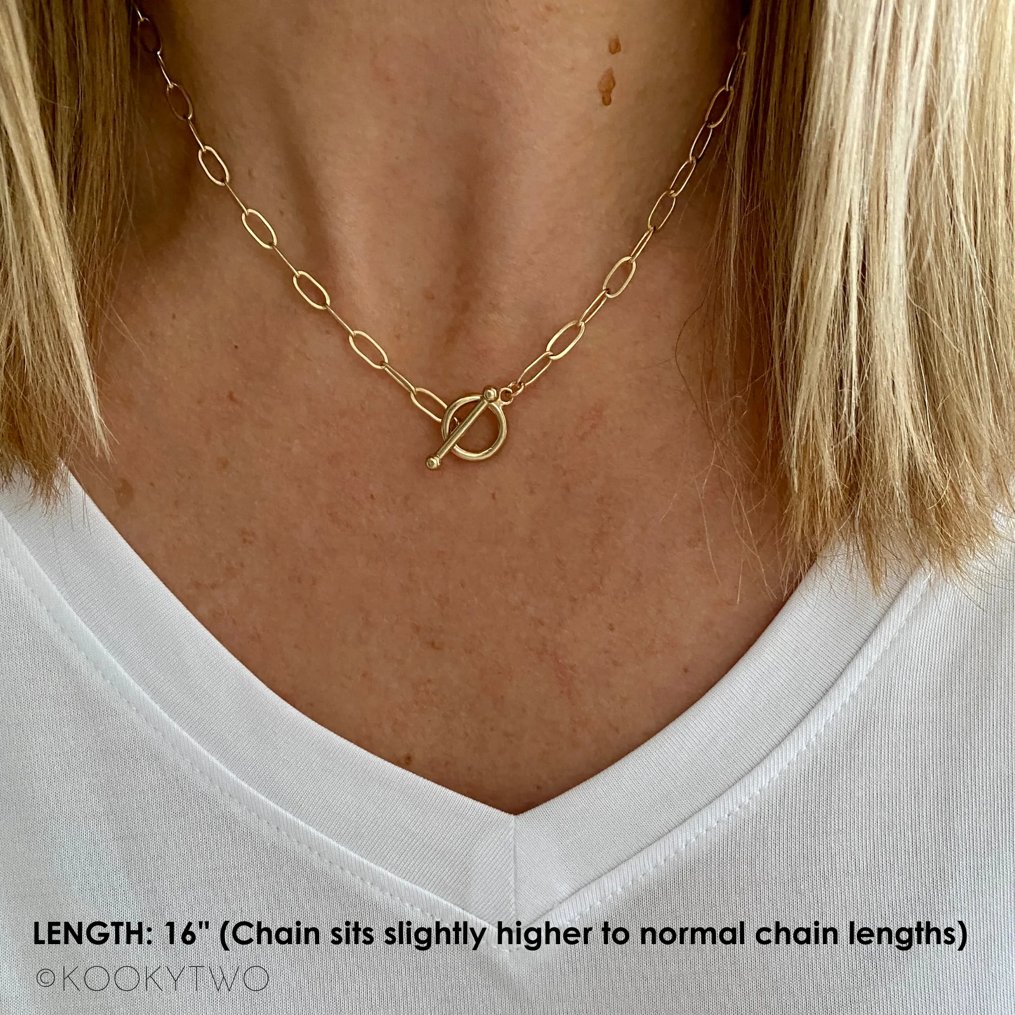 Gold T Bar Necklace