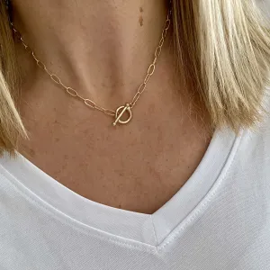 Gold T Bar Necklace