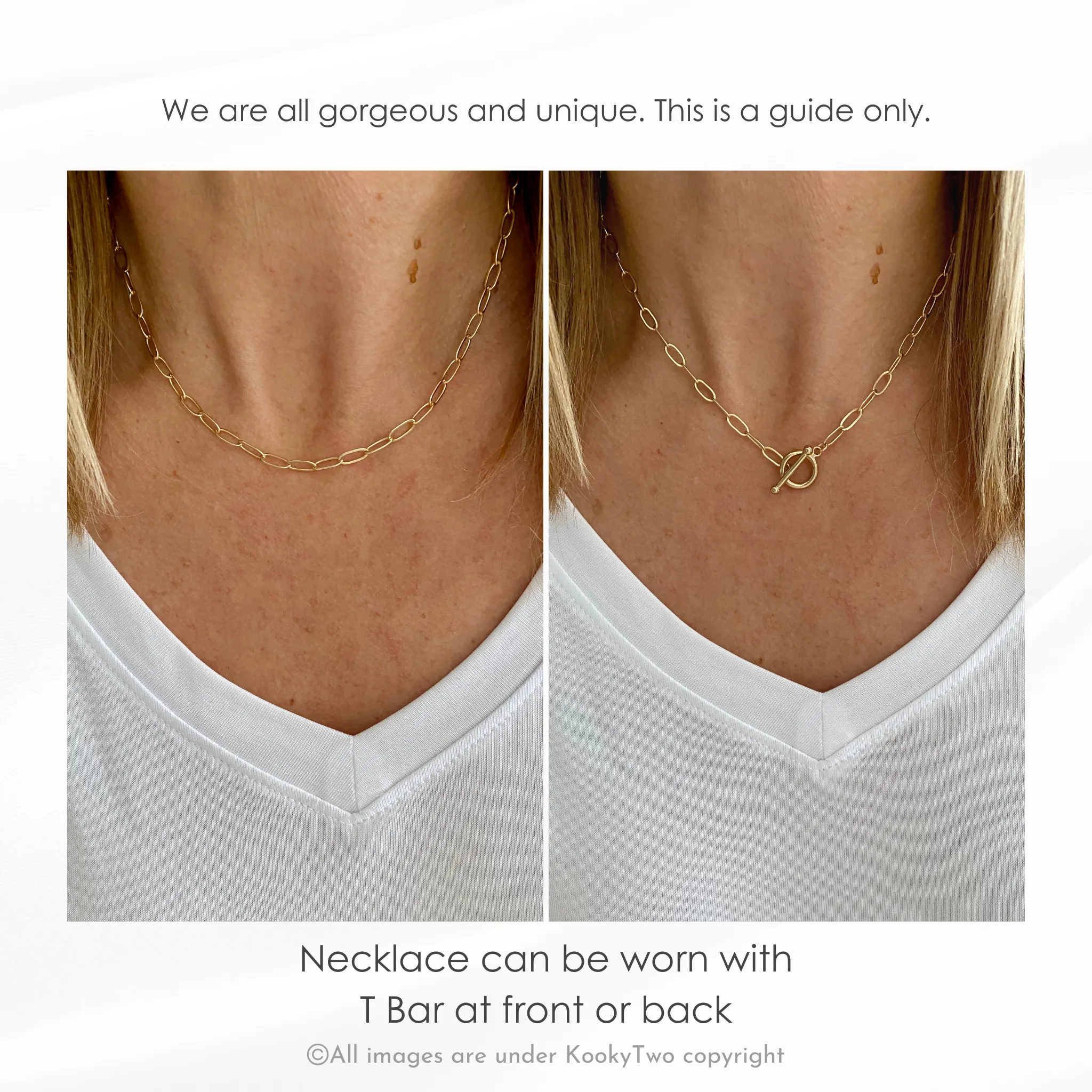 Gold T Bar Necklace
