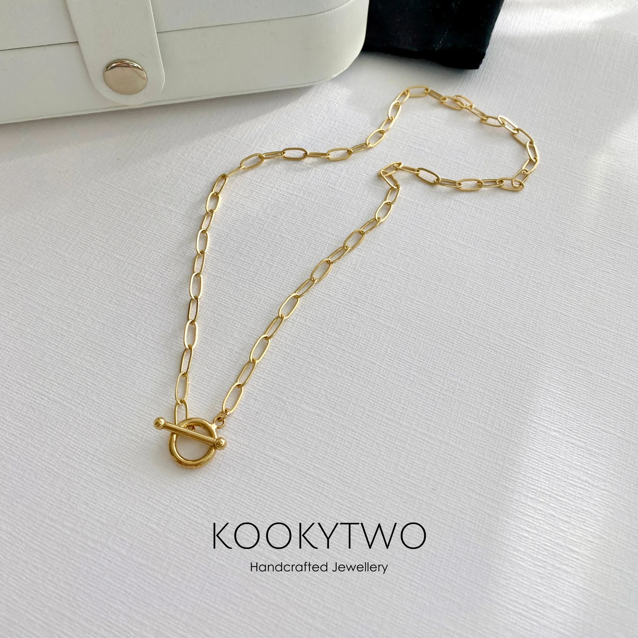 Gold T Bar Necklace