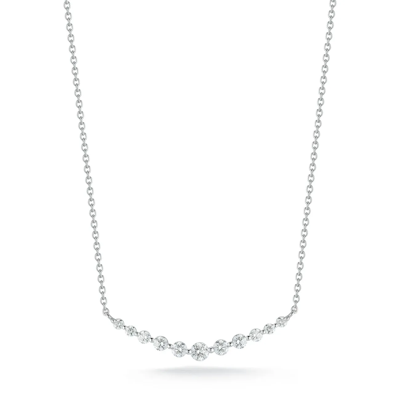 Graduated 14K White Gold Diamond Necklace