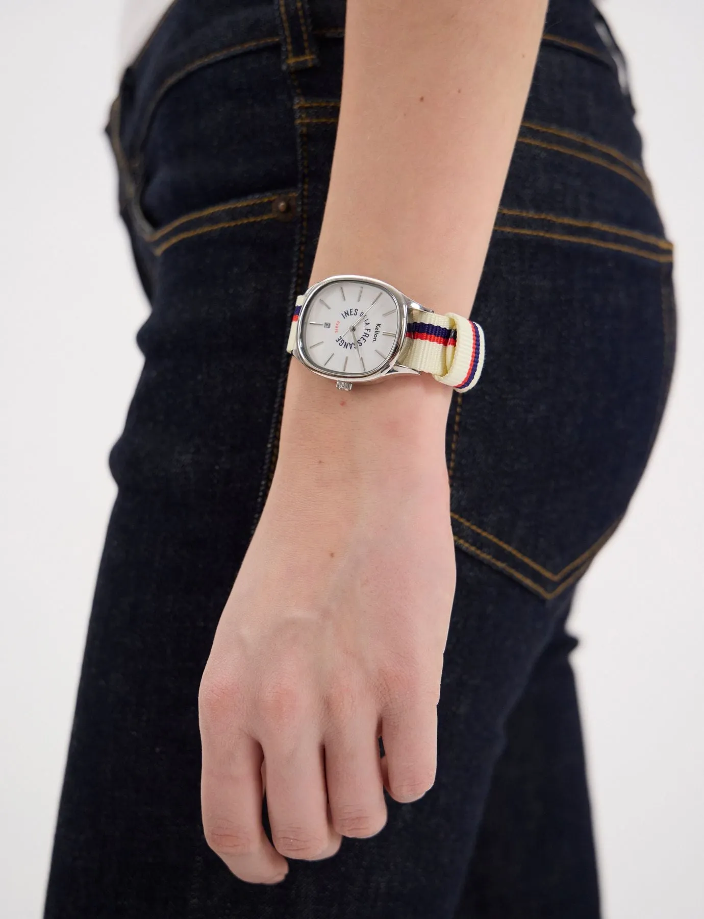 Grande Colorama Sport ecru watch Kelton x Ines de la Fressange Paris