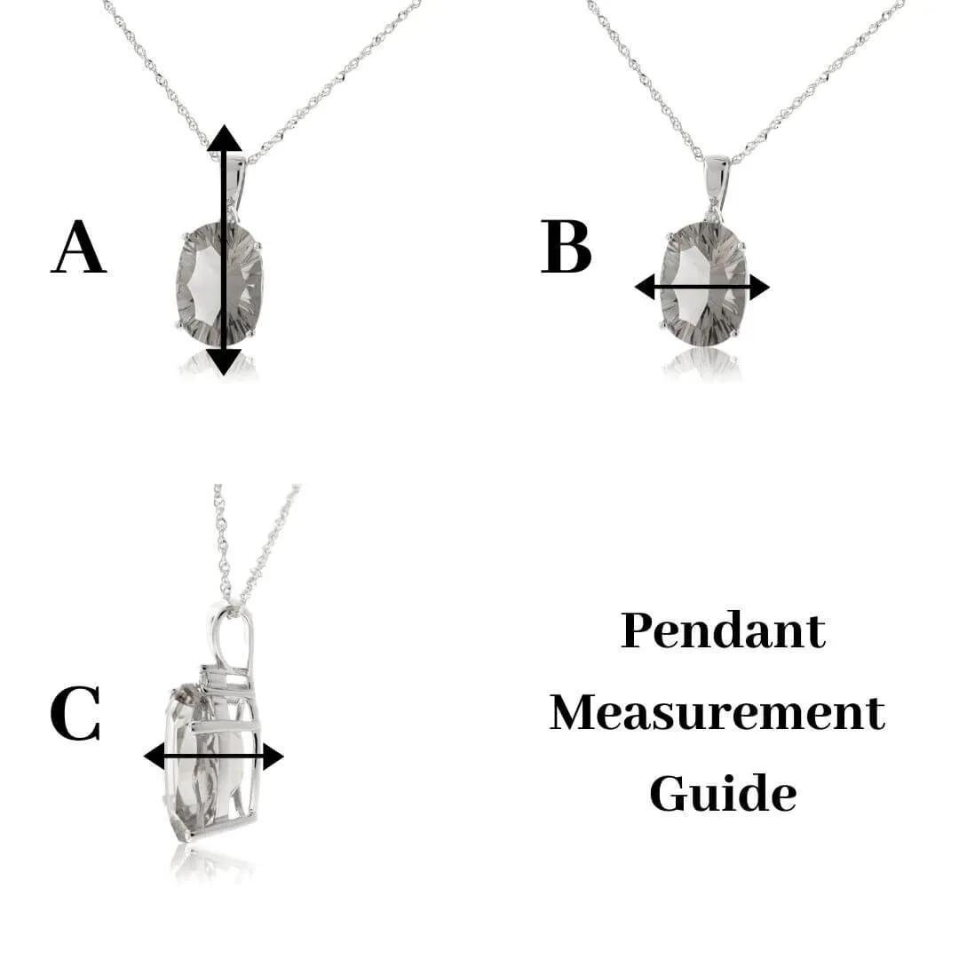 Green Diamond & Diamond Pendant w/Chain