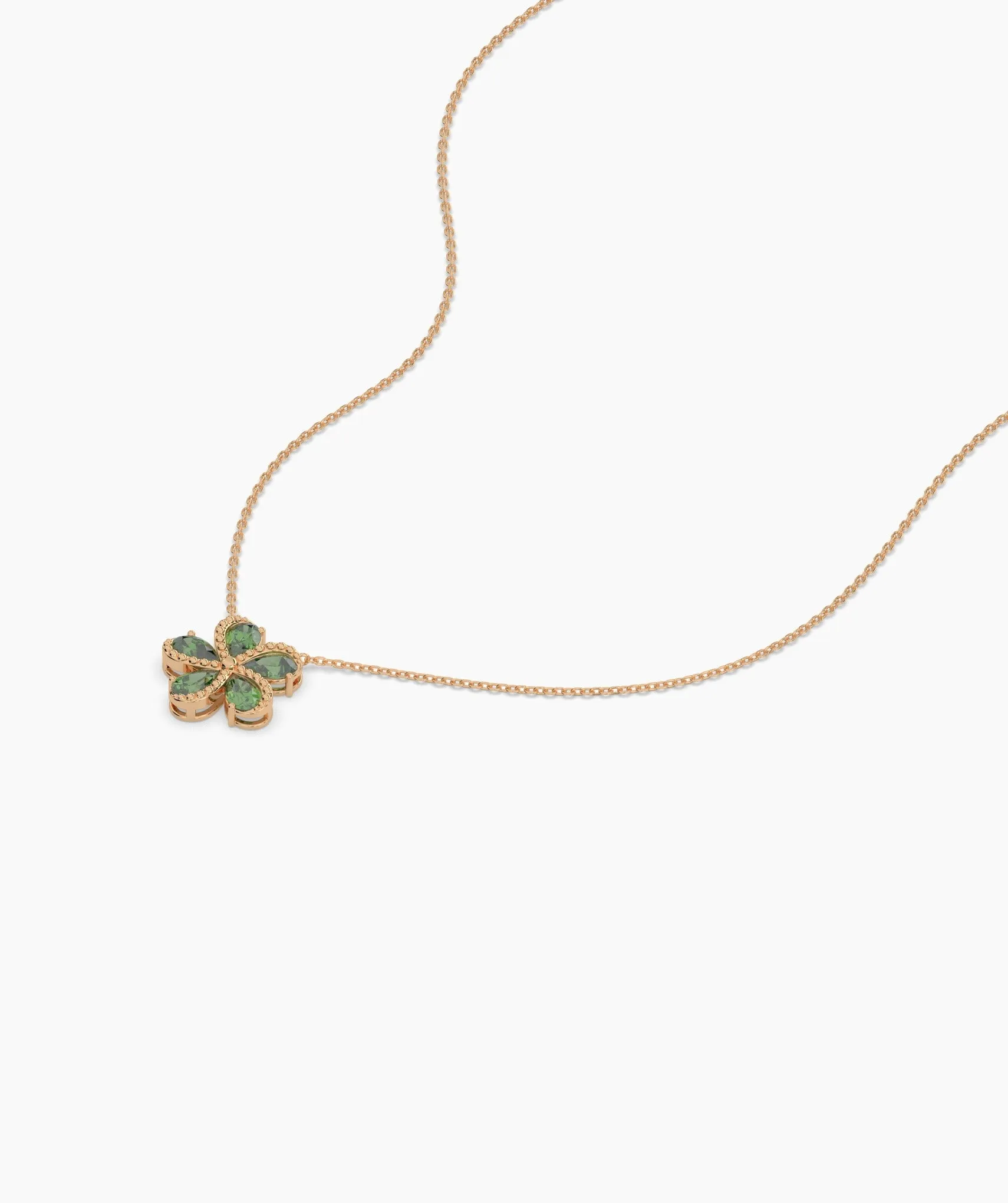 Green Gemstone Flower Pendant