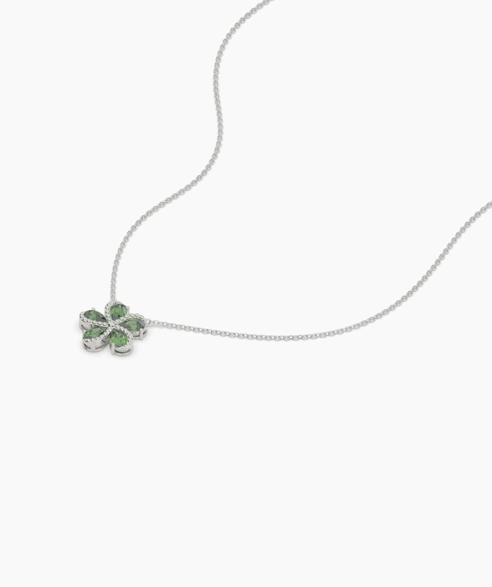 Green Gemstone Flower Pendant