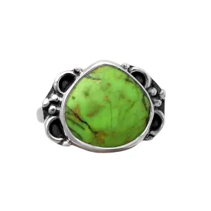 Green Mojave Turquoise Solid 925 Sterling Silver Ring 8