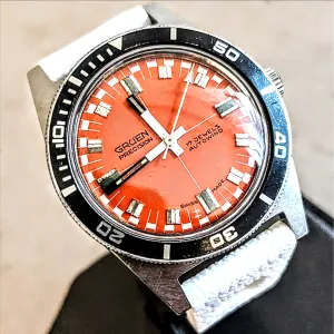 GRUEN Precision Autowind Watch -Skin Diver Wristwatch- 17 Jewels