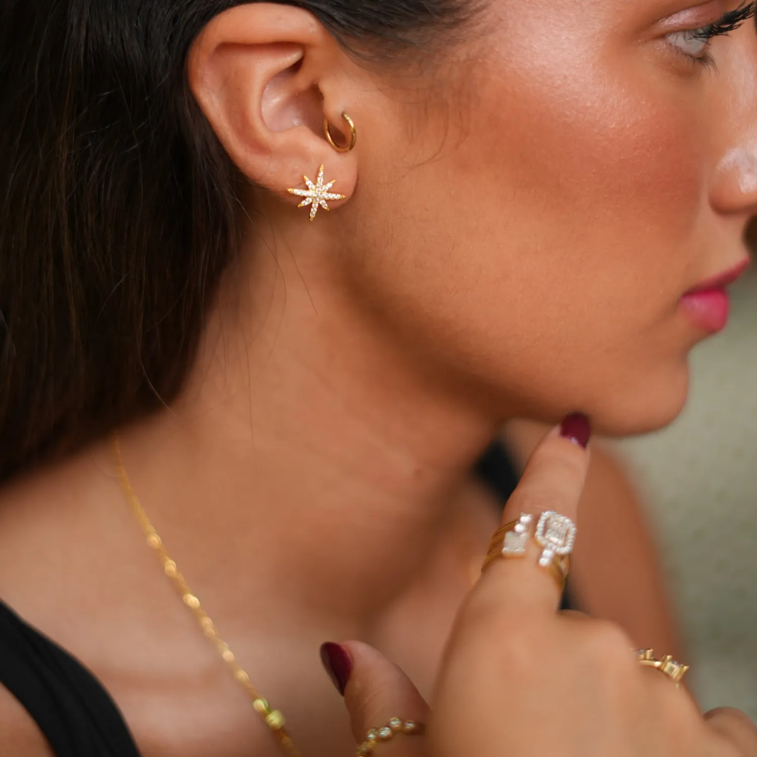Guidance North Star Gold & Diamond Stud Earrings