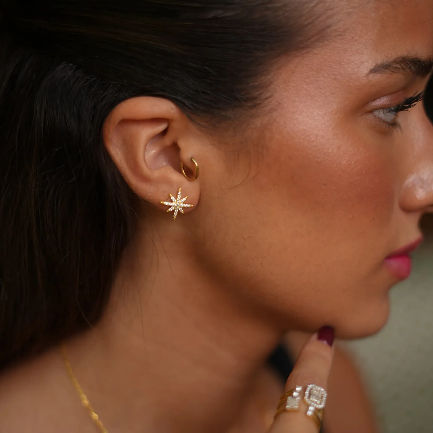 Guidance North Star Gold & Diamond Stud Earrings