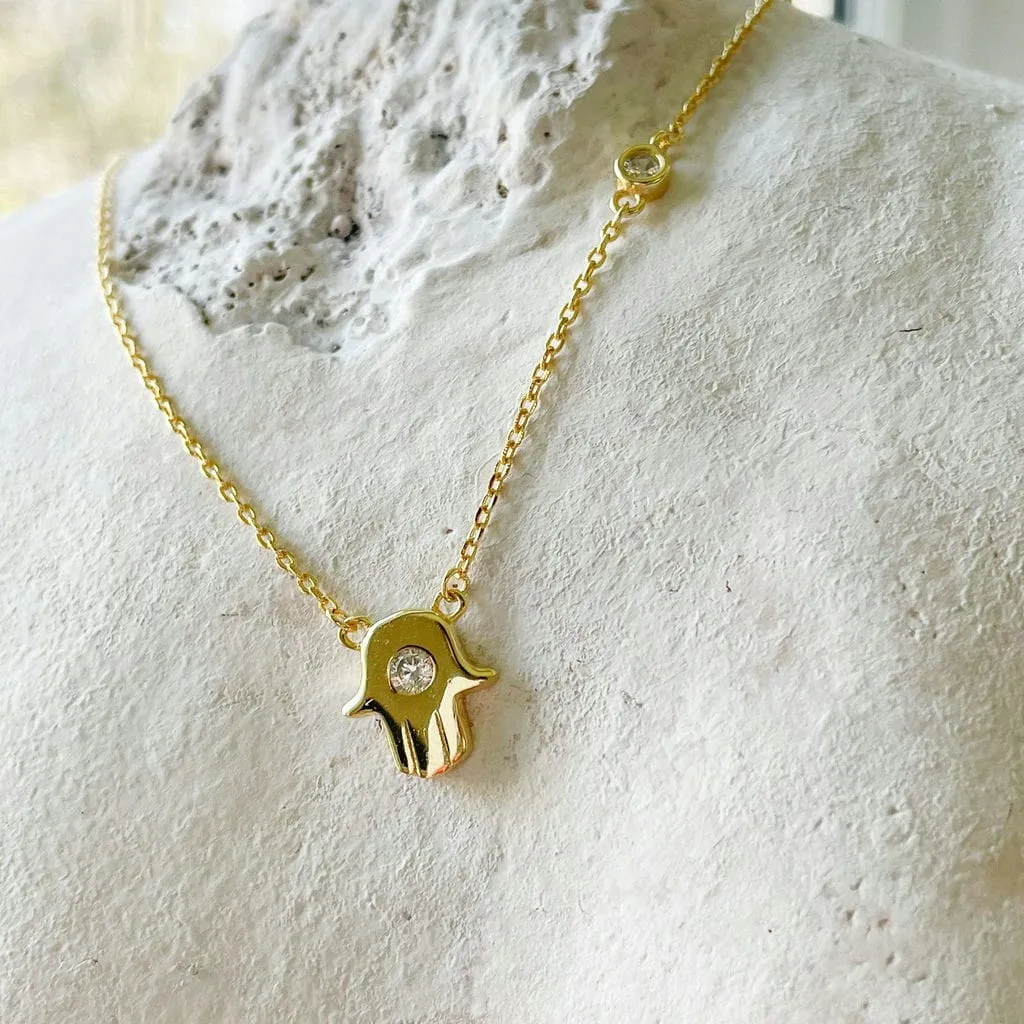 Hamsa Necklace | Gold Plated 925 Sterling Silver Necklace