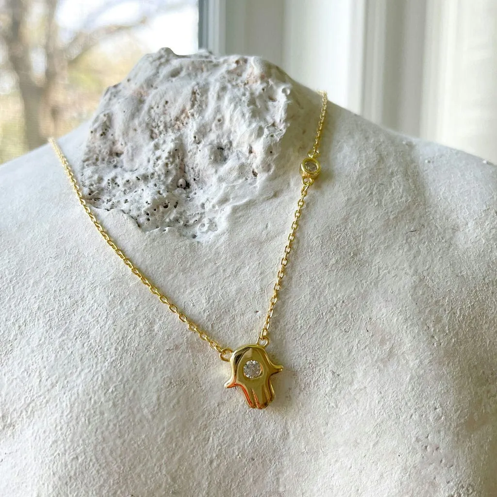 Hamsa Necklace | Gold Plated 925 Sterling Silver Necklace