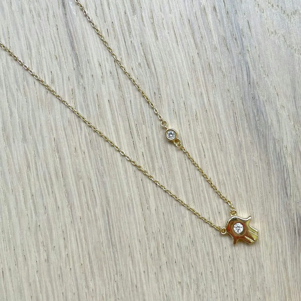 Hamsa Necklace | Gold Plated 925 Sterling Silver Necklace