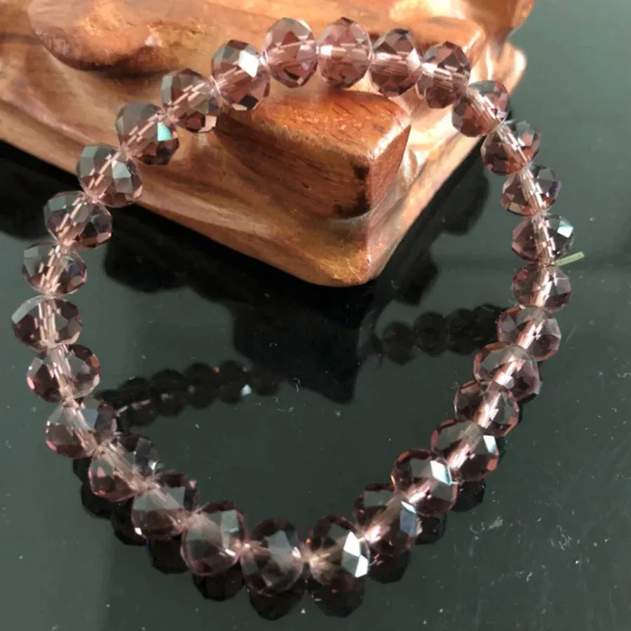 Handmade Women's Rhinestone Glass Crystal Beaded Round Beads Stretch Bracelet Femme Bangle Bracelets Girl Wrap Jewelry